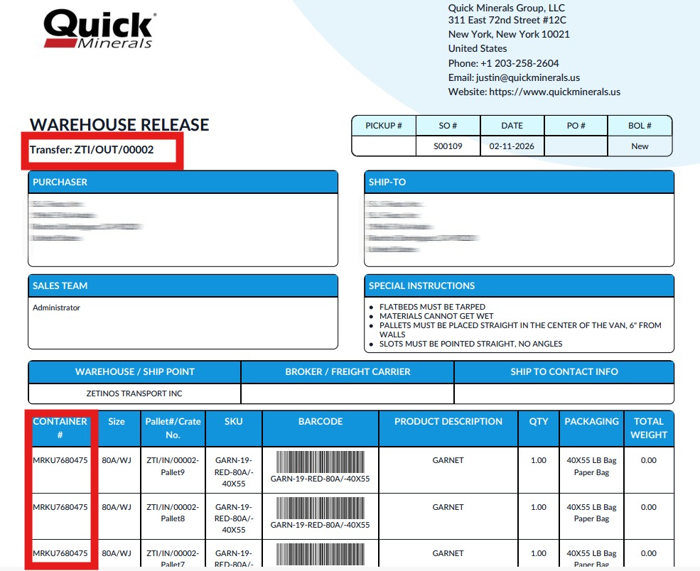 QuickCore™ Partners NDA Portal Screenshot