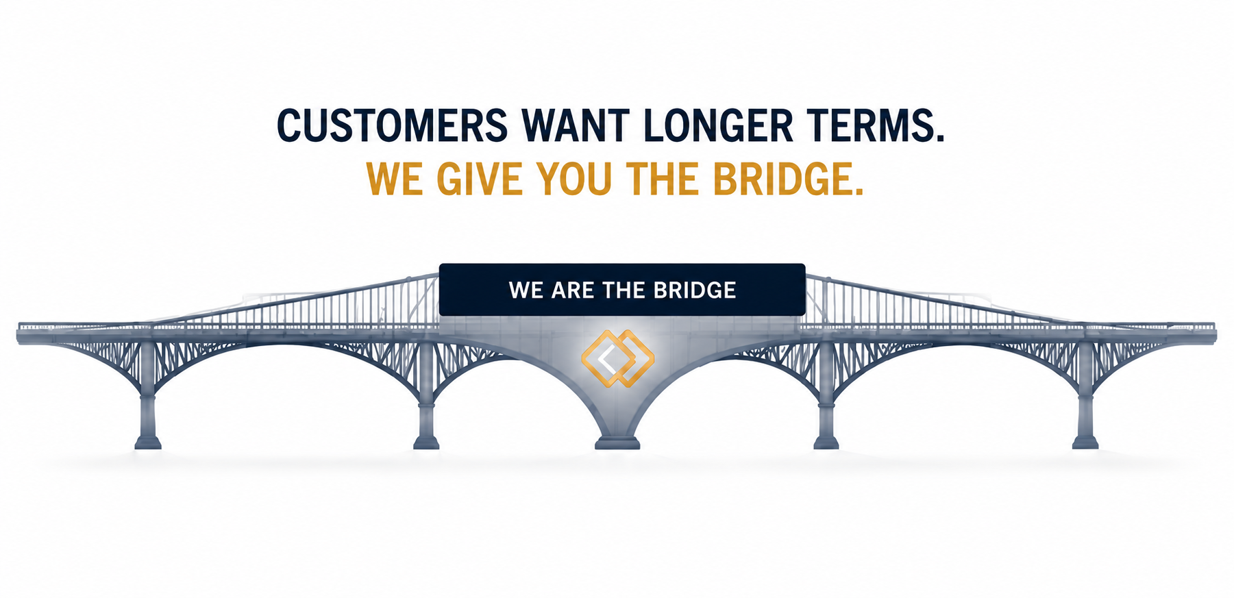 Stylized bridge with We Are The Bridge banner